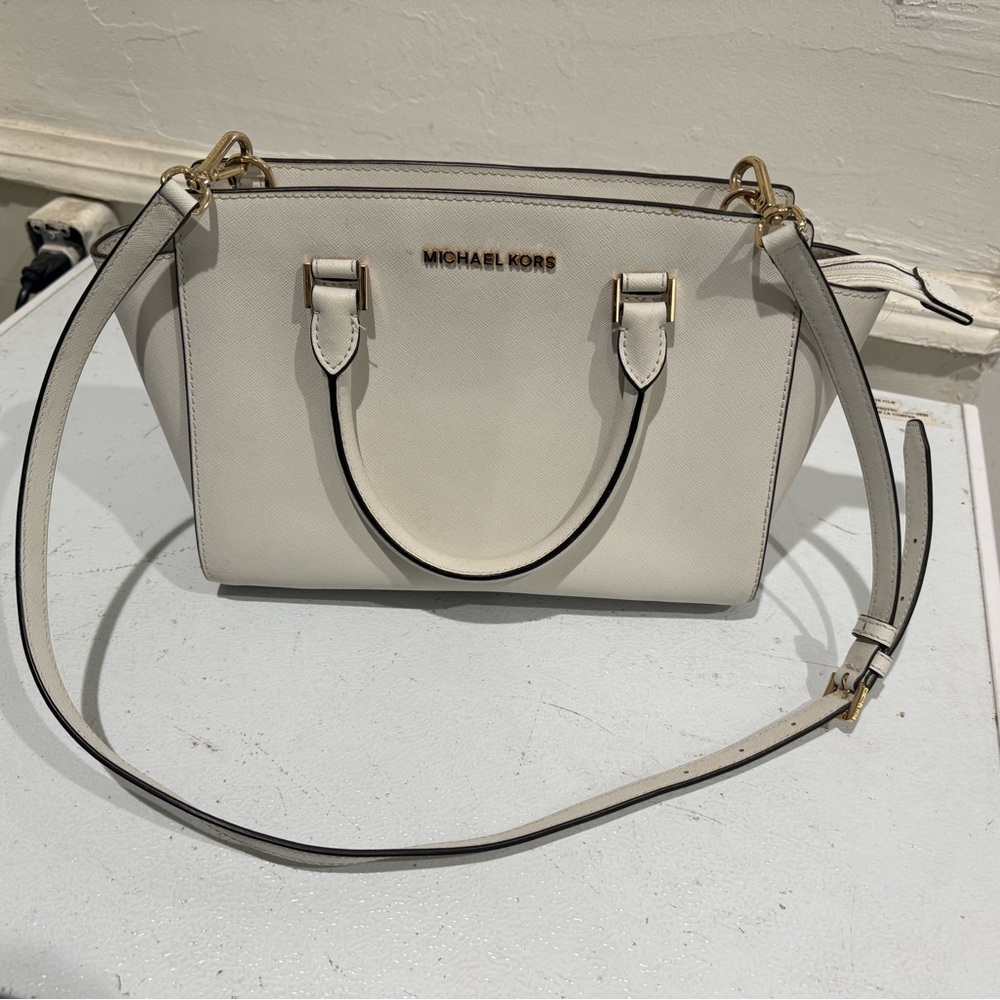 Michael Kors Saffiano Leather Satchel Crossbody Bag